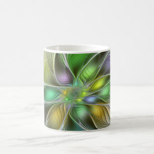 Farbige Fantasy-Blumen-Moderne Abstrakte Fraktale Kaffeetasse
