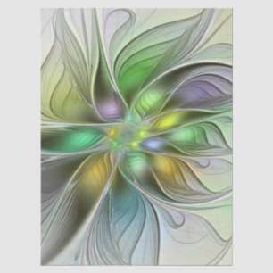 Farbige Fantasy-Blumen-Moderne Abstrakte Fraktale Seidenpapier