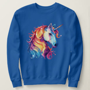 Farbige Fantasy-Einhorn-Grafik-T-Shirt Sweatshirt