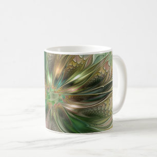 Farbige Fantasy Moderne Abstrakte Fraktal-Blume Kaffeetasse