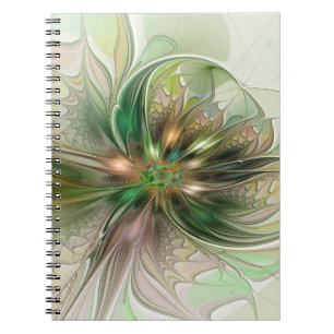 Farbige Fantasy Moderne Abstrakte Fraktal-Blume Notizblock