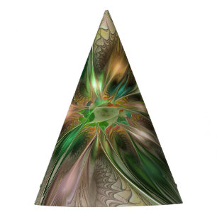Farbige Fantasy Moderne Abstrakte Fraktal-Blume Partyhütchen