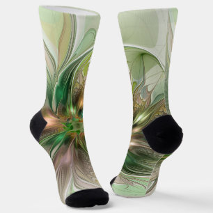 Farbige Fantasy Moderne Abstrakte Fraktal-Blume Socken