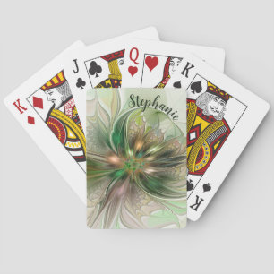 Farbige Fantasy Moderne Abstrakte Fraktale Blume Spielkarten