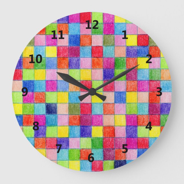 Farbige Farbe im Muster der Grafik Große Wanduhr (Vorderseite)