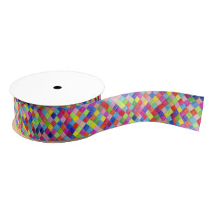 Farbige Farben in den Graph Paper Squares Ripsband