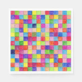 Farbige Farben in den Graph Paper Squares Serviette