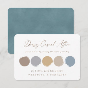 Farbige Farbpalette Blau, Grau, Beige RSVP Karte