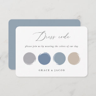 Farbige Farbpalette Blau, Grau, Beige RSVP Karte