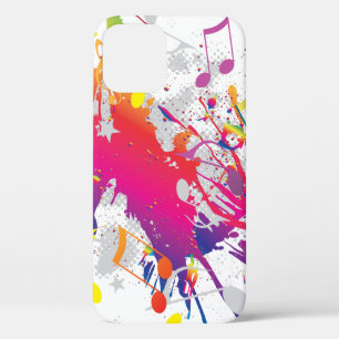 Farbige Farbspritzer mit Musiknoten Case-Mate iPhone Hülle