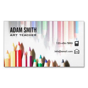 Farbige Farbstifte Schule Lehrer für Jugendliche Magnetische Visitenkarte