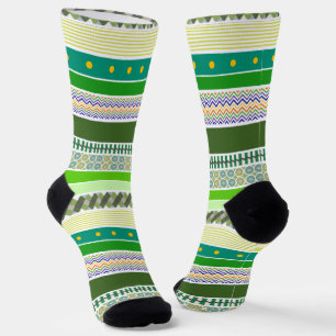 Farbige Farbtöne, grafische Streifen Socken