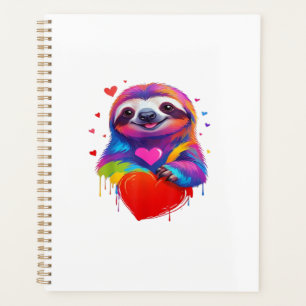Farbige Faultier T-Shirt - Regenbogen Faultier Her Planer