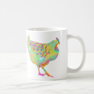 Farbige Federn Hühner Niedliche Farm Tierart Tasse