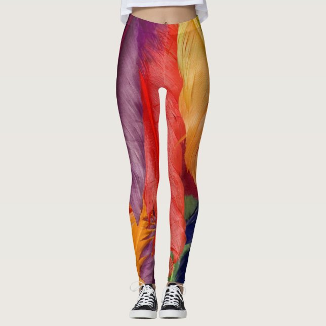 Farbige Federn Leggings (Vorderseite)
