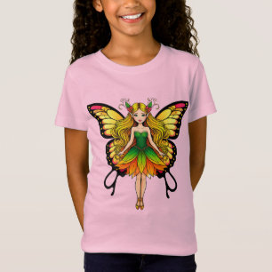 Farbige Fee mit lebhaften Schmetterlingsflügeln T-Shirt