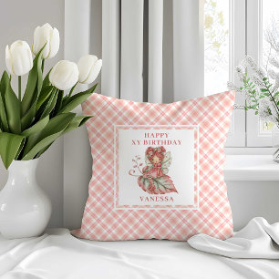 Farbige Feen-Mädchen-Rosé-Blumen-Geburtstagskissen Kissen
