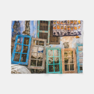 Farbige Fensterrahmen Fleecedecke