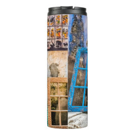 Farbige Fensterrahmen Thermosbecher