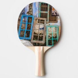 Farbige Fensterrahmen Tischtennis Schläger