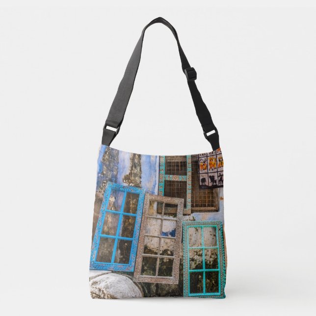 Farbige Fensterrahmen Tragetaschen Mit Langen Trägern (Vorderseite)