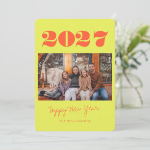 Farbige Fette Chartruese Zwei Foto 2027 Neujahr Feiertagskarte