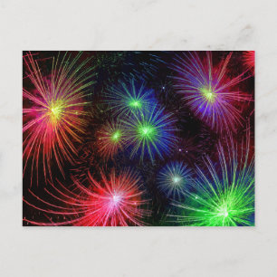 Farbige Feuerwerk-Illustration Postkarte