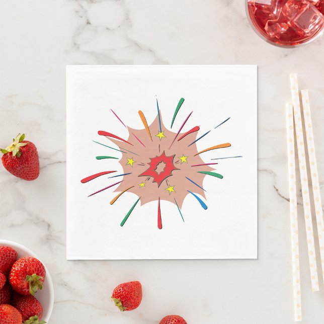 Farbige Feuerwerke Papier Napkins Serviette (Von Creator hochgeladen)