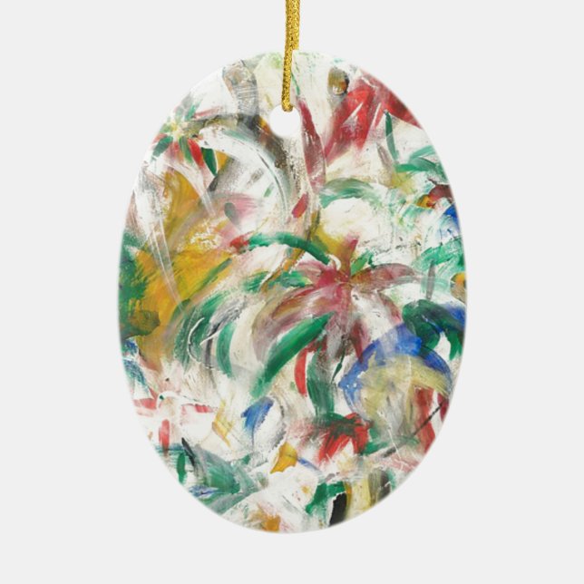 Farbige Fingeranstrich Art Keramikornament (Vorne)