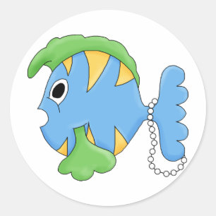 Farbige Fisch-Aufkleber Runder Aufkleber