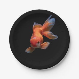 Farbige Fische Druckkunst mit Tellern aus Papier Pappteller