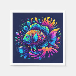 Farbige Fische Serviette