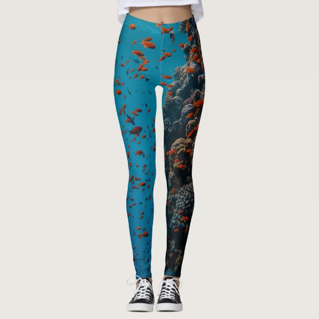 Farbige Fische und Riffe Leggings (Vorderseite)