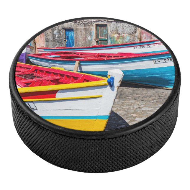 Farbige Fischerboote, Kap Verde Eishockey Puck (3/4)