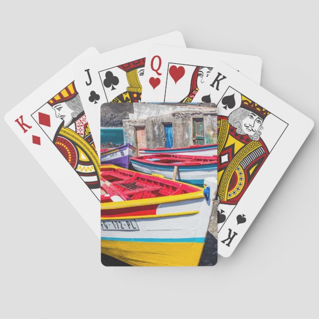 Farbige Fischerboote, Kap Verde Spielkarten (Rückseite)