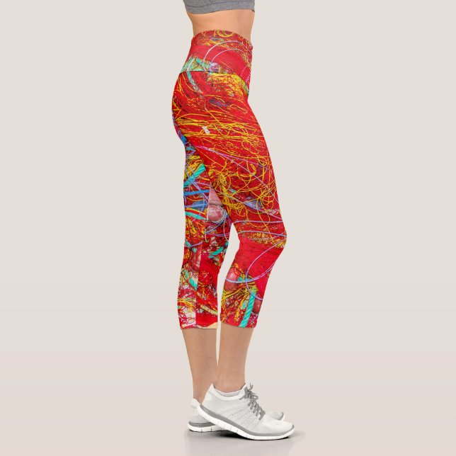 Farbige Fischernetze Capri Leggings (Rechts)