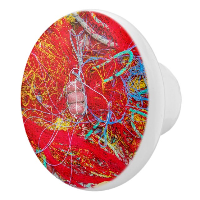 Farbige Fischernetze Keramikknauf (Rechts)