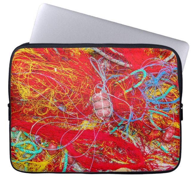 Farbige Fischernetze Laptopschutzhülle (Vorderseite)