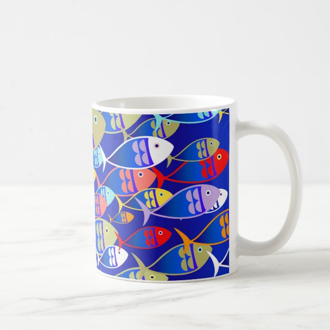 Farbige Fischgestaltung Kaffeetasse (Rechts)