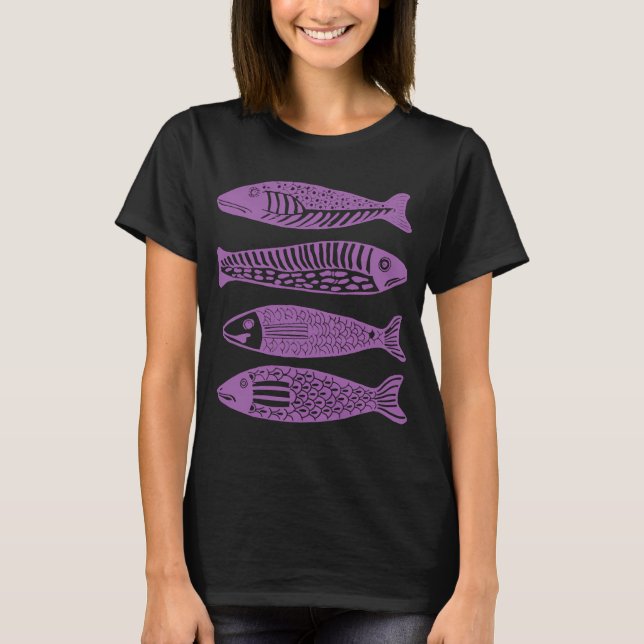 Farbige Fischsammlung â€“ Verschiedene Fischillust T-Shirt (Vorderseite)