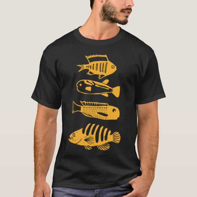 Farbige Fischsammlung â€“ Verschiedene Fischillust T-Shirt (Vorderseite)