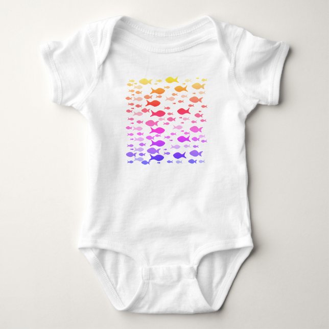 Farbige Fish Baby Jersey Bodysuit Strampler (Vorderseite)
