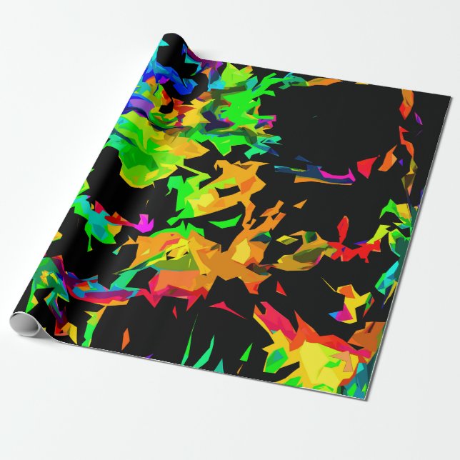 Farbige Flammen Geschenkpapier (Ungerollt)