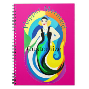 Farbige Flapper Meerjungfrau Thunder_Cove Notizblock