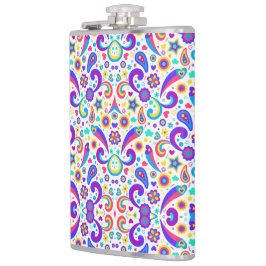 Farbige Flasche mit einem lebendigen Muster  Flachmann