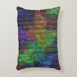 Farbige Flecken unter deformierten Streifen Dekokissen