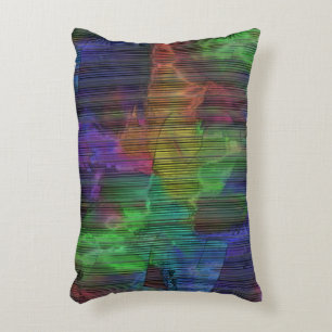 Farbige Flecken unter deformierten Streifen Dekokissen