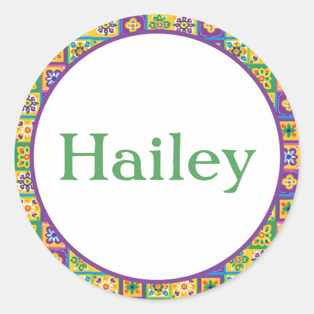 Farbige Fliesen Runder Aufkleber (Vorderseite)