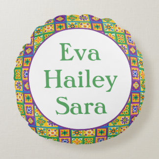 Farbige Fliesen Rundes Kissen