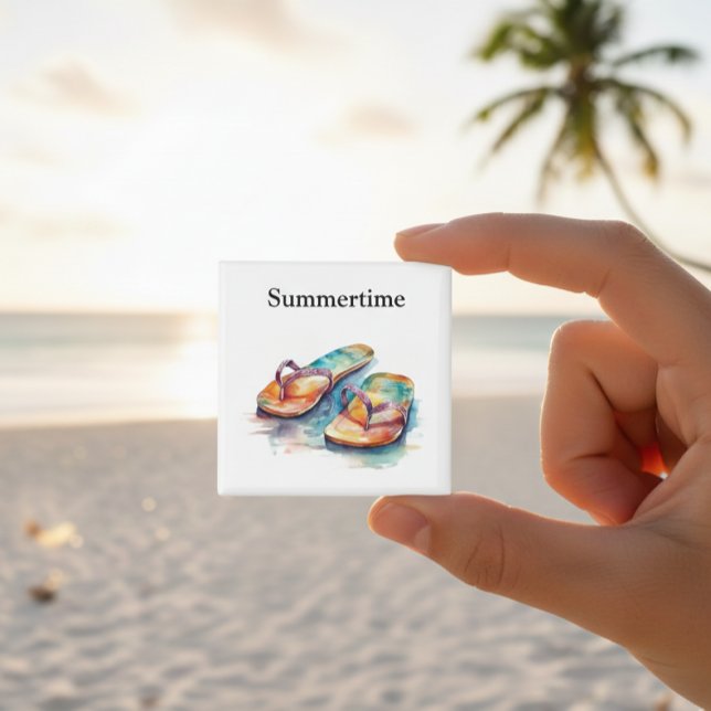 farbige Flip Flops Aquarell anpassbar Magnet (Von Creator hochgeladen)